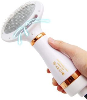 2-In-1 Hond Föhn Kam Grooming Haar Bont Blower Verstelbare Temperaturen Instellingen Kat Hond Droger kam Borstel Low Noise uk plug