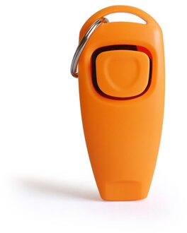 2 In 1 Hond Opleiding Clicker Pet Hond Kat Training Fluitjes Trainer Hulp Gids Met Sleutelhanger Hond Trainingen tools Dierbenodigdheden oranje