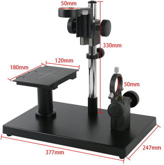 2 in 1 Horizontal Stereo Video Microscope Camera Adjustable Stand 50mm Ring Holder with Plate X-Y Stage Load Table