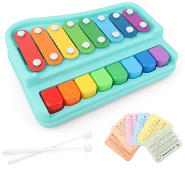 2-In-1 Kinderen Paino Speelgoed Klop Op Toetsenbord 8-Tone Muziekinstrument Vroege Onderwijs Speelgoed NIN668 groen