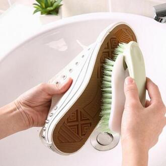 2-In-1 Kleding Schoenen Tegels Plastic Wasborstel Draagbare Moeiteloze Reiniging Gereedschap Hand-Held Dust Remover borstel Voor Badkamer blauw