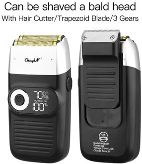 2 In 1 Krachtige Electirc Scheerapparaat + Tondeuse Voor Mannen Draagbare Baard Trimmer Kapsel Machine Oplaadbare Razor Led Display 50