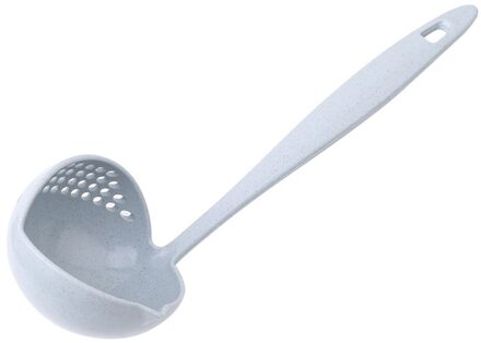 2 In 1 Lange Handvat Eetlepel Vergiet Thuis Zeef Koken Gereedschap Tarwe Stro Scoop Pollepel Servies Keuken Gebruiksvoorwerp Voor Serveren Blauw