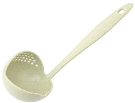 2 In 1 Lange Handvat Eetlepel Vergiet Thuis Zeef Koken Gereedschap Tarwe Stro Scoop Pollepel Servies Keuken Gebruiksvoorwerp Voor Serveren groen