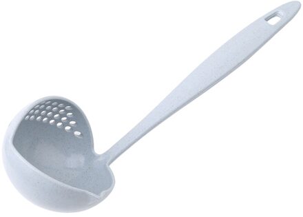 2 In 1 Lange Handvat Soep Lepel Thuis Zeef Koken Vergiet Keuken Scoop Plastic Pollepel Servies Keuken Gadgets blauw