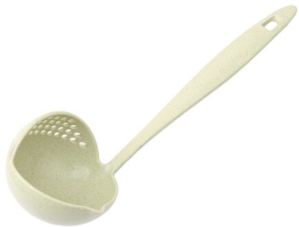 2 In 1 Lange Handvat Soep Lepel Thuis Zeef Koken Vergiet Keuken Scoop Plastic Pollepel Servies Keuken Gadgets groen