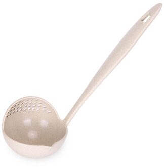 2 in 1 Lange Handvat Soep Lepel Thuis Zeef Koken Vergiet Keuken Scoop Plastic Pollepel Servies KN2003BG