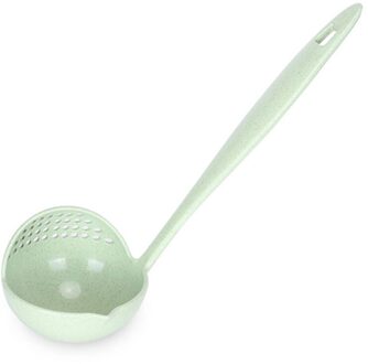 2 In 1 Lange Handvat Soep Lepel Thuis Zeef Koken Vergiet Keuken Scoop Plastic Pollepel Servies KN2003GR