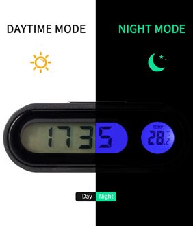 2 In 1 Led Digitale Auto Klok Thermometer Temperatuur Auto Lcd Backlight Automotive Decoratie Ornament Auto Accesoires