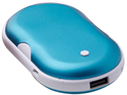 2 In 1 Leuke Usb Oplaadbare Handwarmer En 5200ma Power Bank Mini Draagbare Reizen Handige Lange Levensduur Pocket handwarmer blauw
