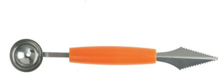 2 In 1 Meloen Baller Scoop Fruit Vleesmes Multi-Functionele Keuken Dunschiller Vruchten Cutter Vorm Carving Tool oranje