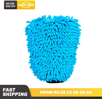 2 in 1 Microfiber Auto Wassen Mitt Ultrafijne Vezels Chenille Wassen Handschoen Zachte Mesh rug geen kras voor Auto Wassen en Reiniging
