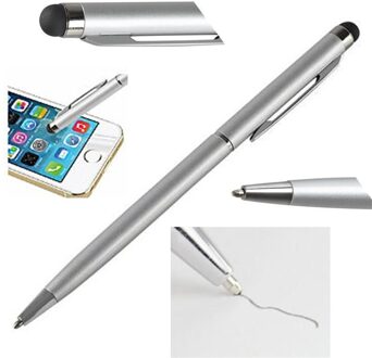 2 In 1 Mini Metalen Capacitieve Touch Pen Stylus Screen Voor Telefoon Tablet Laptop Ingebouwde Balpen