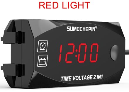 2-In-1 Motorcycle Stuur Klok Voltmeter Waterdichte Stick-On Led Display Digitale Klok Klok Of Scooter fiets Motor