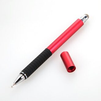 2 In 1 Mutilfuction Fijne Punt Ronde Dunne Tip Touch Pen Capacitieve Stylus Pen Voor Ipad Iphone Alle Mobiele Telefoons tablet rood
