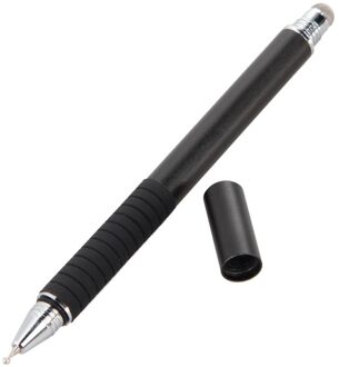 2 In 1 Mutilfuction Fijne Punt Ronde Dunne Tip Touch Pen Capacitieve Stylus Pen Voor Ipad Iphone Alle Mobiele Telefoons tablet zwart