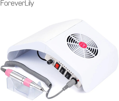 2 in 1 Nail Dust Collector Strong Power Suction Large Nail Drill Vacuum Cleaner Nail Drill Gel Polishing Pen Manicure Machine