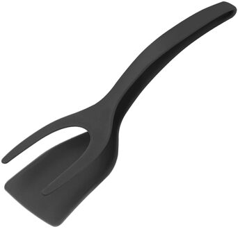 2 In 1 Non-stick Gebakken Ei Draaiers Frituren Ei Spatel Pizza Steak Flip Schop Keuken Gereedschap Multi-functie Gebruiksvoorwerpen zwart