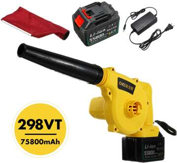 2 In 1 Oplaadbare Snoerloze Elektrische Air Blower & Zuig 75800Mah Li Batterij Handheld Blad Dust Collector Cleaner Tuin gereedschap 298vt 75800mah