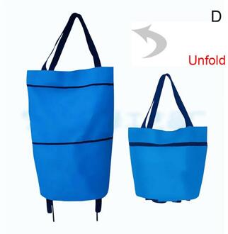 2 In 1 Opvouwbare Winkelwagen Met Wielen Oxford Stof Multifunctionele Shopping Bag Organizer Hoge Capaciteit