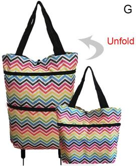 2 In 1 Opvouwbare Winkelwagen Met Wielen Oxford Stof Multifunctionele Shopping Bag Organizer Hoge Capaciteit