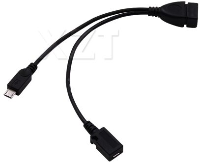 2 In 1 Otg Micro Usb Host Power Y Splitter Usb Adapter Naar Micro 5 Pin Man Vrouw Datakabel voor Flash Disk Smart Telefoon