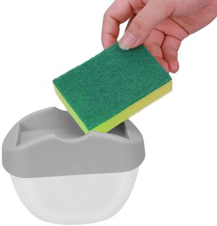 2-In-1 Pompen Zeepdispenser Met Spons Rack Dubbele Lagen Zeepkist Spons Afvoer Rack Plastic Keuken zeep Cleaner Container