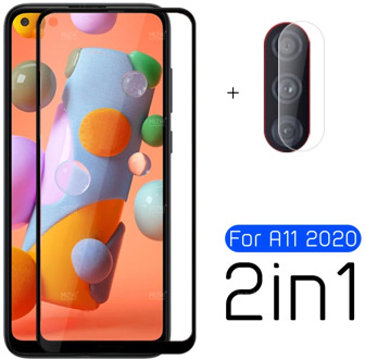 2 in 1 protective glass for samsung galaxy a11 camera screen protector on sumsung a 11 11a a215f a215 safety armor film 6.4''