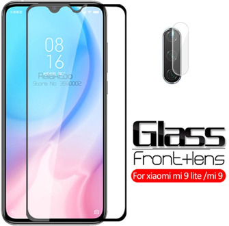 2 in 1 protective glass For xiaomi mi 9 lite screen protector xiomi mi 9 lite mi9 light 9lite mi9lite Camera lens tempered glass
