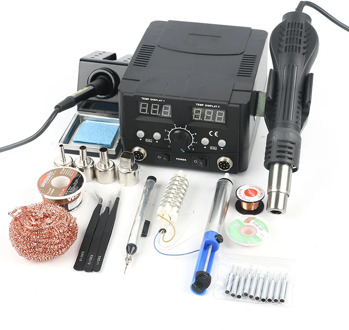2 In 1 Regulatable Soldering Station Hot Air Gun Solder Iron Digital Adjust Rework Station Welding Set For Phone PCB Desoldering