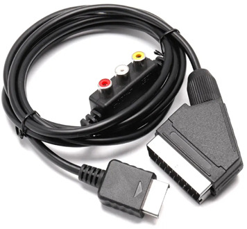 2 in 1 RGB SCART + AV RCA Output Cable Cord 1.8 Meters for Sega Dreamcast HDMI Set Top Box Media Player