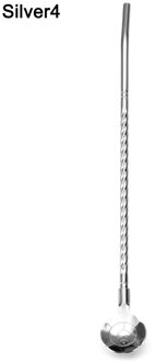 2 In 1 Rietjes Lepel 304 Roestvrij Staal Thee Scoop Sap Milkshake Stro Lepel Lange Twisted Gebogen Filter Cocktail Roeren lepel Silver4