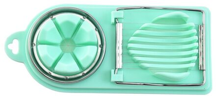 2 In 1 Rvs Cutter Ei Snijmachines Multifunctionele Fruit Groente 2 Manieren Ei Snijden Keuken Snijden Koken Salade licht groen