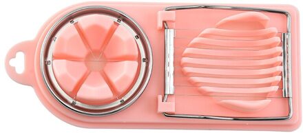 2 In 1 Rvs Cutter Ei Snijmachines Multifunctionele Fruit Groente 2 Manieren Ei Snijden Keuken Snijden Koken Salade licht roze