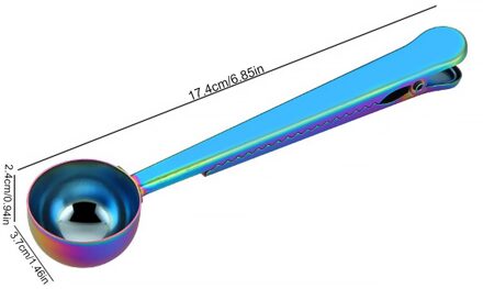 2 In 1 Rvs Koffie Lepel Voedsel Zak Sealer Thee Scooper Afdichting Clip Keuken Accessoires Cafe Decoratie kleurrijk