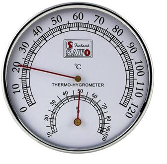 2-In-1 Sauna Thermometer Metalen Behuizing Exquisite Dial Temperatuur Vochtigheid Meting Sauna Thermometer Hygrometer Voor Huizen wit