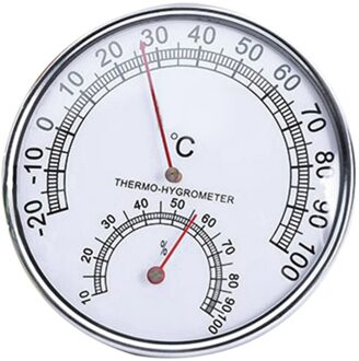 2-In-1 Sauna Thermometer Metalen Behuizing Exquisite Dial Temperatuur Vochtigheid Meting Sauna Thermometer Hygrometer zwart