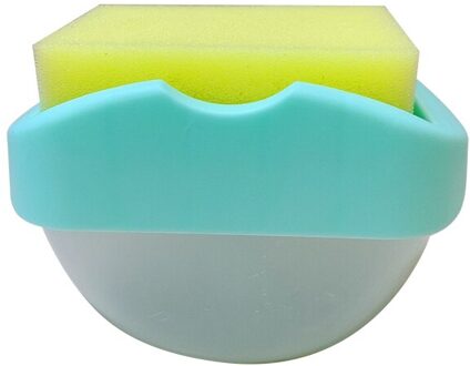 2-In-1 Spons Doos Met Zeepdispenser Dubbele Laag Keuken Plastic Zeepdispenser Automatische Spons Scrubber Houder case 01