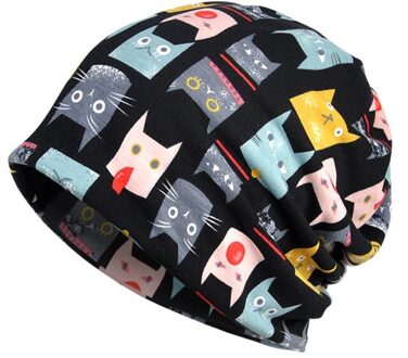 2 In 1 sport Cap Sjaal Kat Gedrukt Pluizige Ademend Zonnescherm Stretch Katoen Hoed Halswarmer Wandelen Reizen Hoofddeksels B