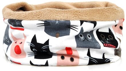 2 In 1 Sport Cap Sjaal Kat Gedrukt Pluizige Ademend Zonnescherm Stretch Katoen Hoed Halswarmer Wandelen Reizen Hoofddeksels WC