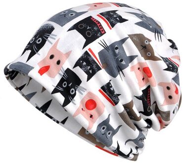 2 In 1 sport Cap Sjaal Kat Gedrukt Pluizige Ademend Zonnescherm Stretch Katoen Hoed Halswarmer Wandelen Reizen Hoofddeksels