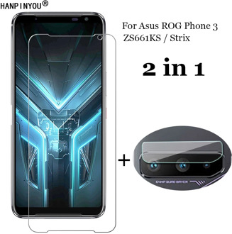 2-in-1 Tempered Glass For Asus ROG Phone 3 ZS661KS / Strix Camera Lens Protection Film + Front Screen protector Guard