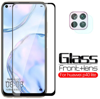 2 in 1 tempered Glass For huawei p40 lite camera lens screen protector on hauwei p 40 lite E light p40lite protective Glass Film
