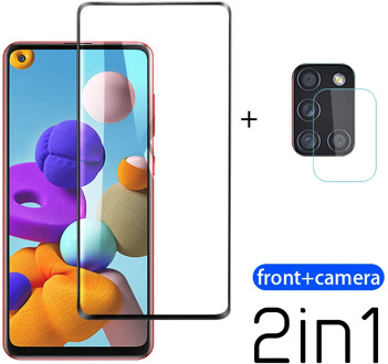2-in-1 Tempered Glass For Samsung Galaxy A21S A51 A71 Camera Lens Screen Protector For Samsung Galax A21 A A30 Protective Film