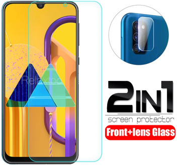 2 in 1 Tempered Glass For samsung m21 Camera lens screen protector For Galaxy m21 2020 6.4" SM-M215F M215F m 21 protective Film