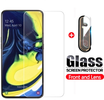 2 in 1 Tempered Glass On For Samsung Galaxy A80 Camera Lens Screen Protector Glass For Samsung A90 5G A 80 SM-A805F Glass Film