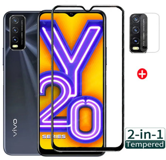 2 in 1 Tempered Glass on for Vivo Y20 Y20i Full Screen Protector Camera Lens Film for Vivo Y30 Y50 Y 20 20i protective glass