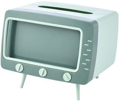 2 In 1 Tissue Doos Bureau Doos Creatieve Tv Verschijning Met Telefoon Stand groen