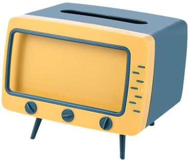 2 In 1 Tissue Doos Bureau Doos Creatieve Tv Verschijning Met Telefoon Stand Huishouden Keuken Tissue Opbergdoos Mobiele telefoon Rack
