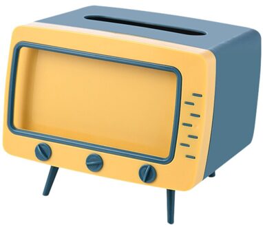 2 In 1 Tissue Doos Bureau Doos Creatieve Tv Verschijning Met Telefoon Stand Luie Mensen Draagbare Toiletpapier houders